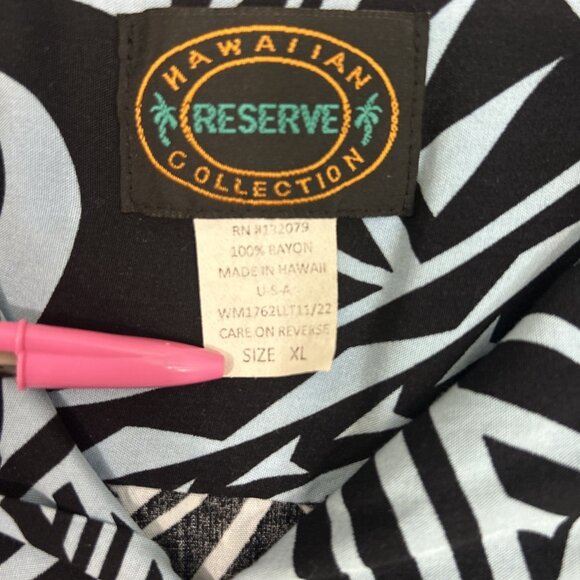 Hawaiian Reserve Collection Men XL Blue Button Up Short Sleeves Shirt - Picture 4 of 8